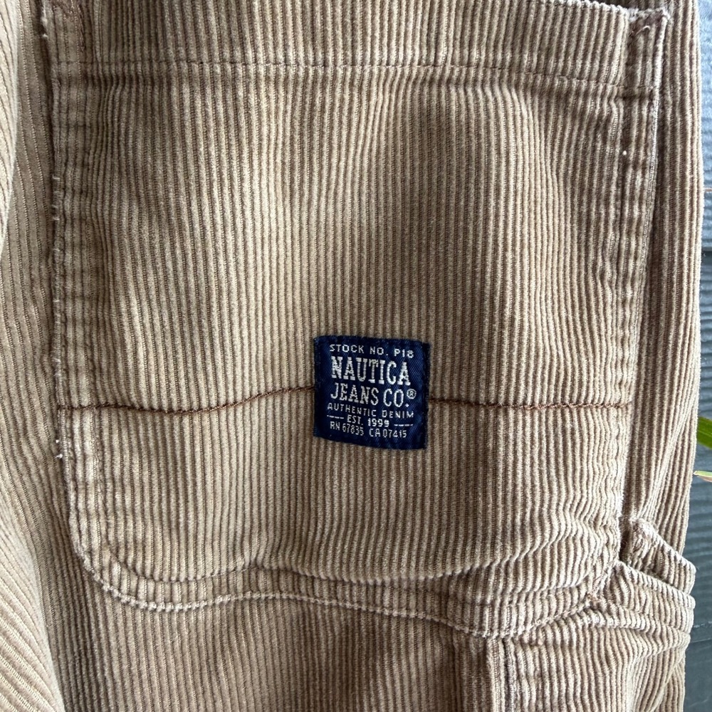 Nautica Jeans Co Corduroy Carpenter Pants Tan Baggy Fit 30x32 Cotton - Picture 4 of 11